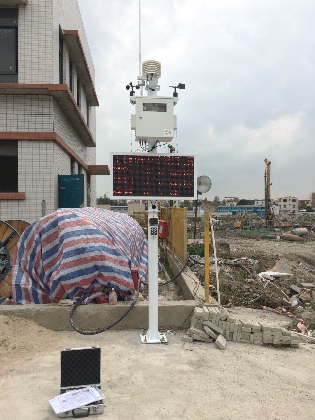 广州南沙工地扬尘监测设备安装案例
